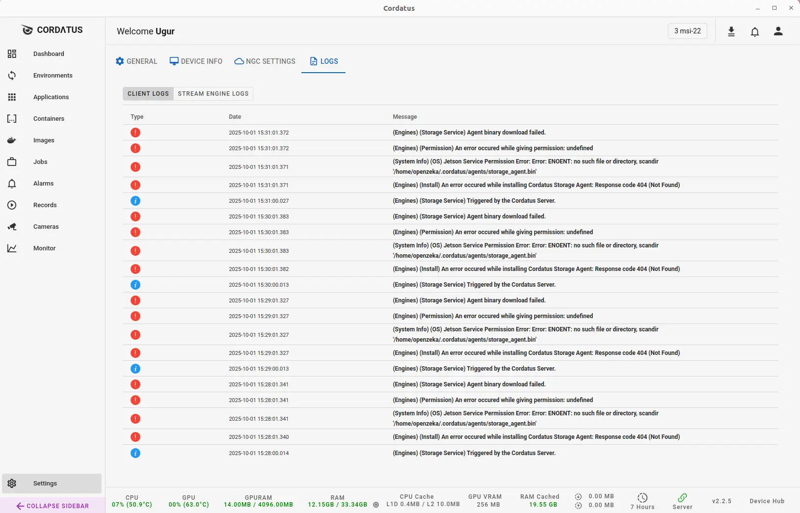 Client Logs
