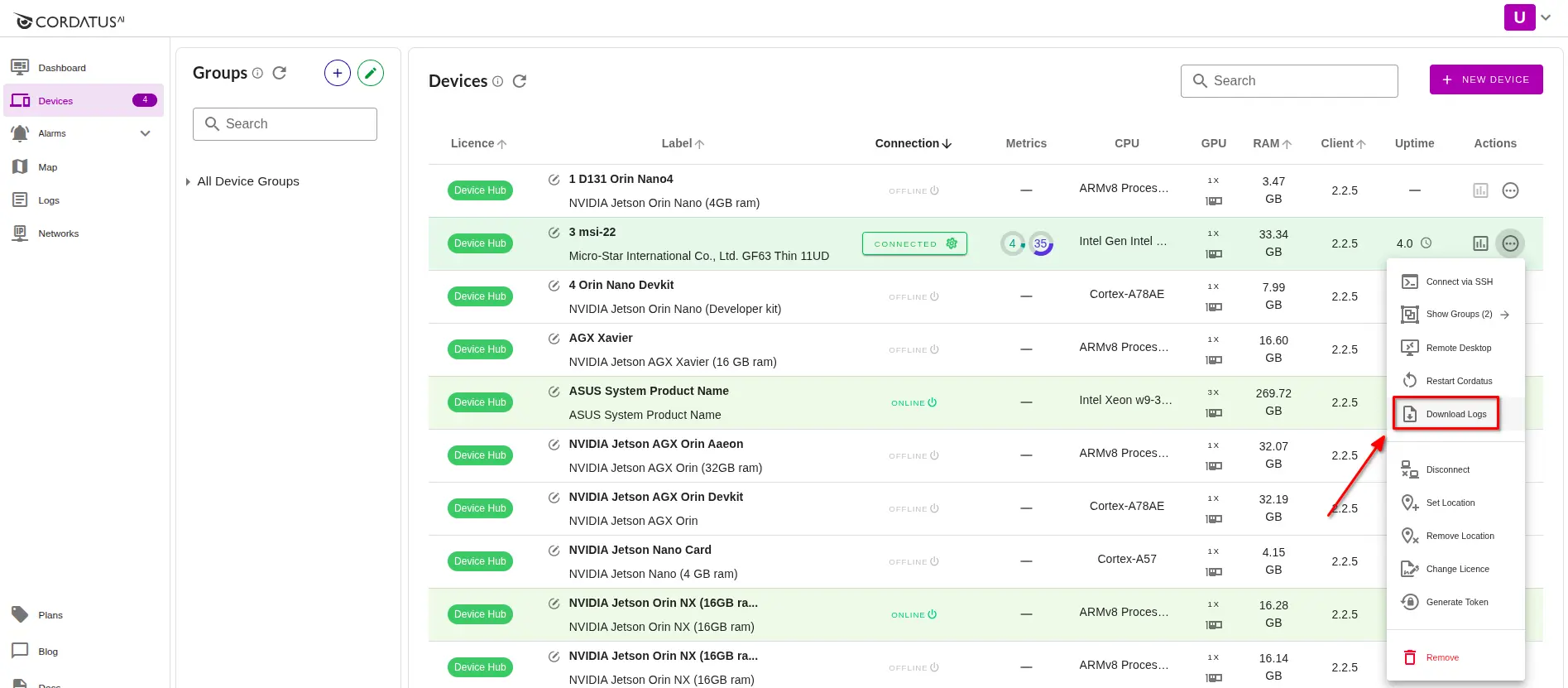 Download Logs