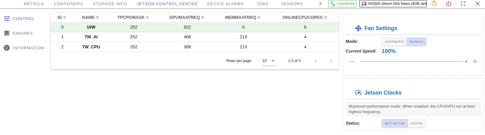 Jetson Control Center