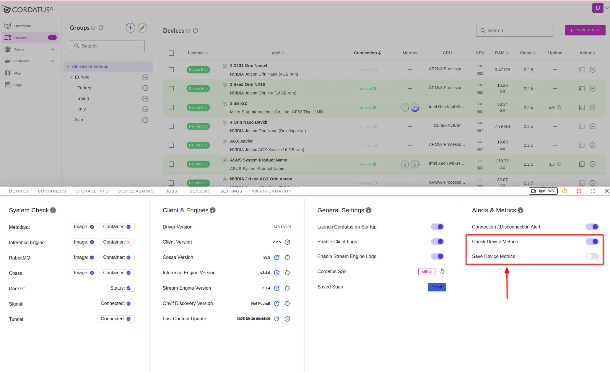 Toggle Metrics