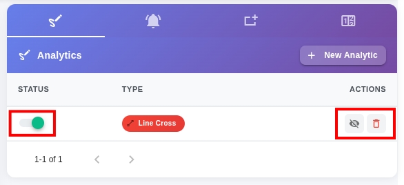 Opties voor Line Crossing