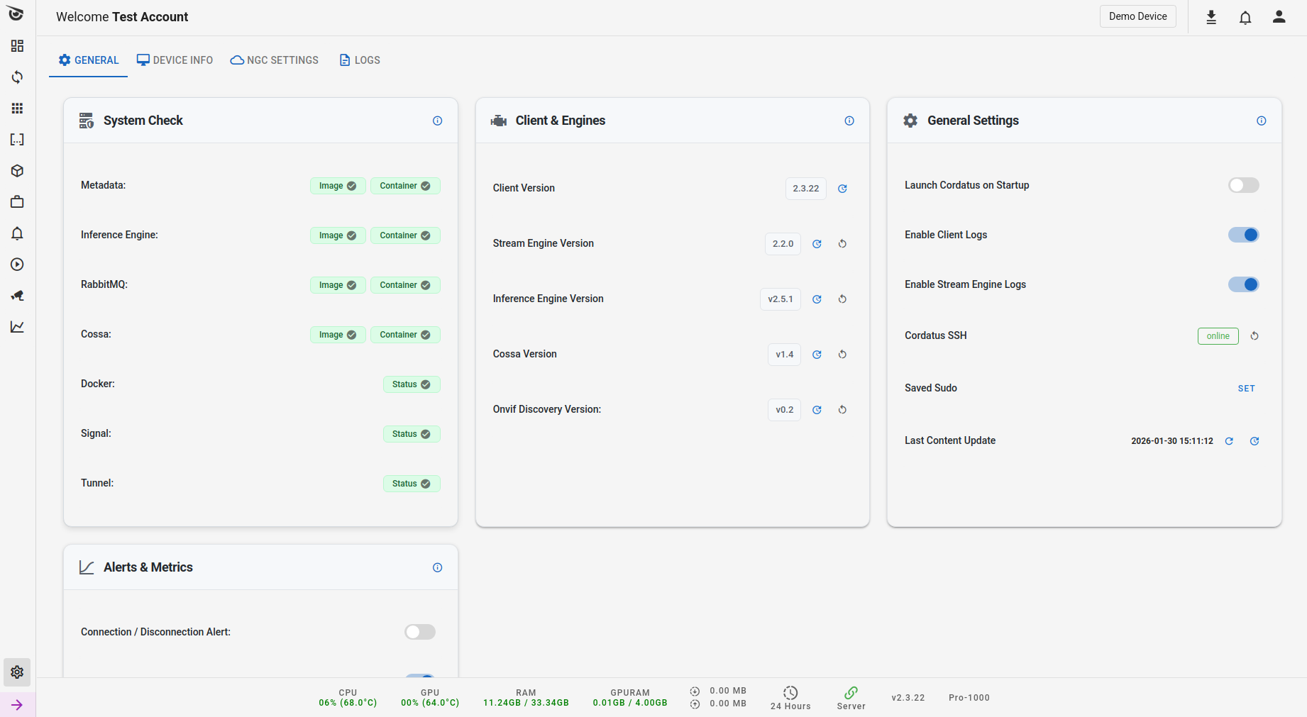 Instellingen in de Client
