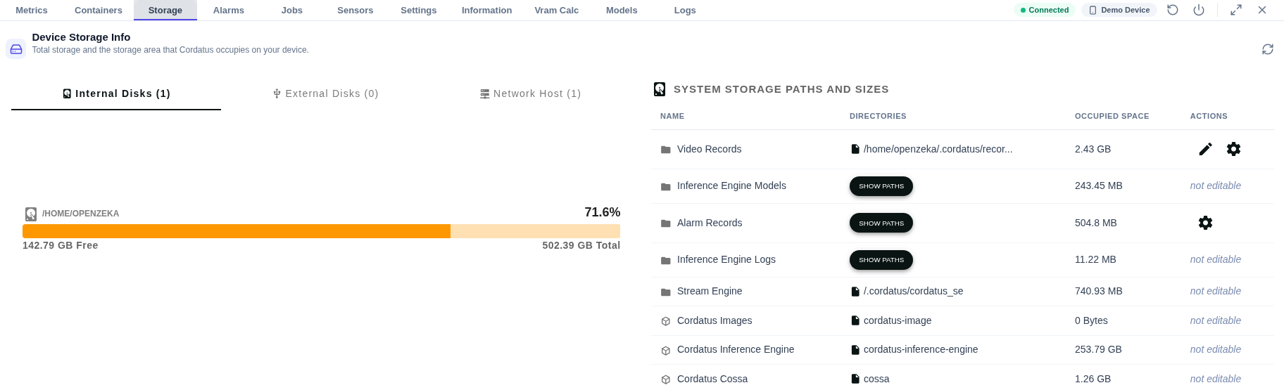 Storage Info
