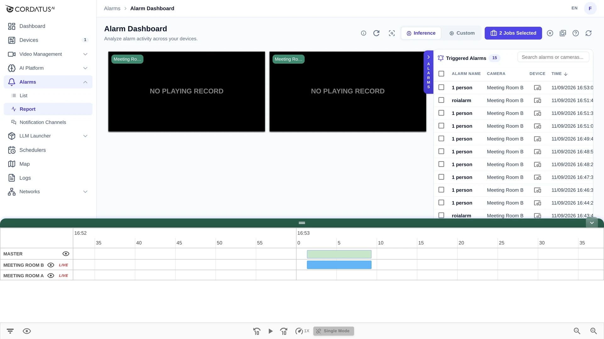 Alarm dashboard