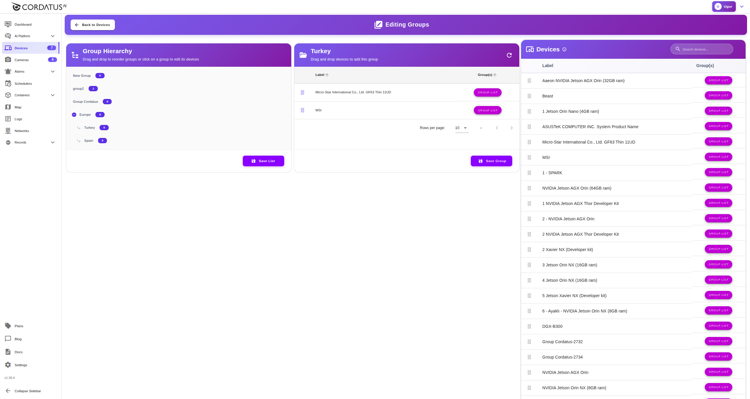 Devices to Groups