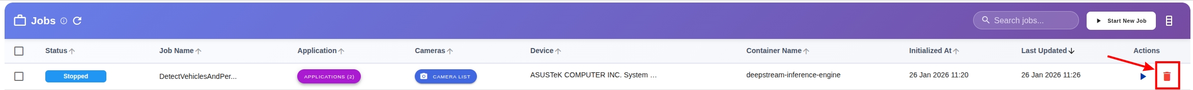 Deleting a Job